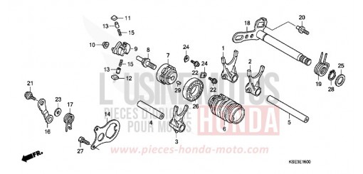 BARILLET DE SELECTION CRF150RB8 de 2008